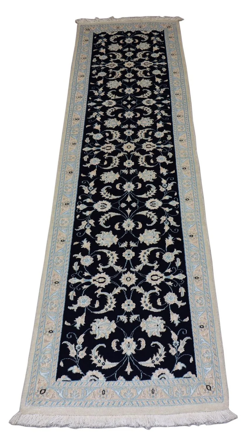 Perserteppich - Nain 84 x 300 cm - dunkelblau
