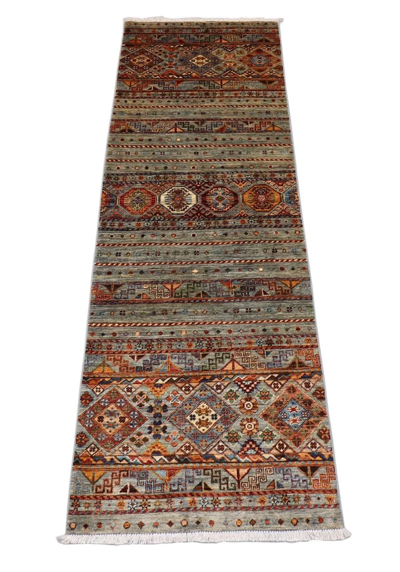 Ziegler Teppich 85 x 258 cm - olivgrün