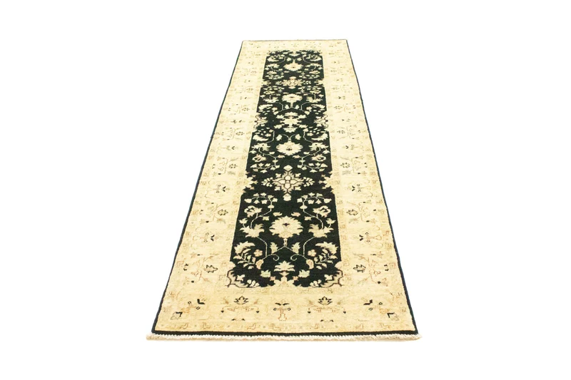Ziegler Teppich 84 x 307 cm - schwarz