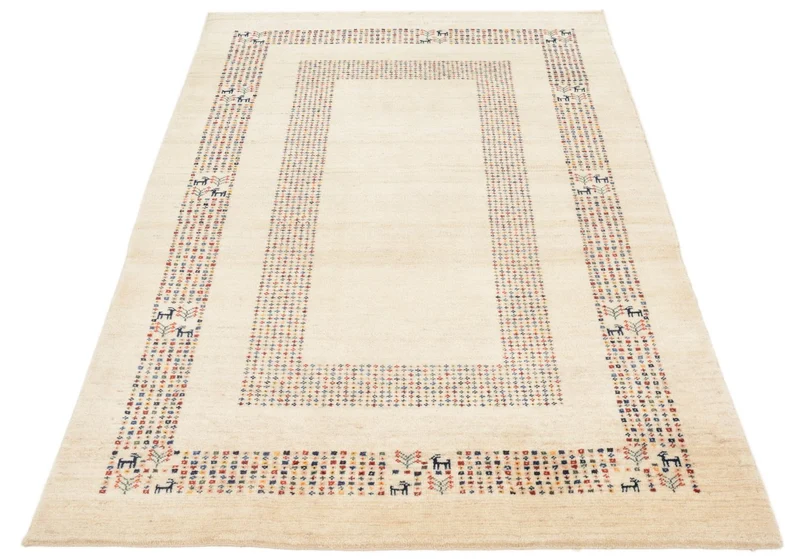 Gabbeh Teppich - Loribaft Perser 120 x 180 cm - beige