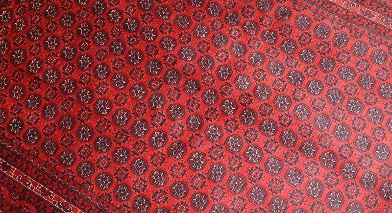 Afghan Teppich 144 x 193 cm - dunkelrot