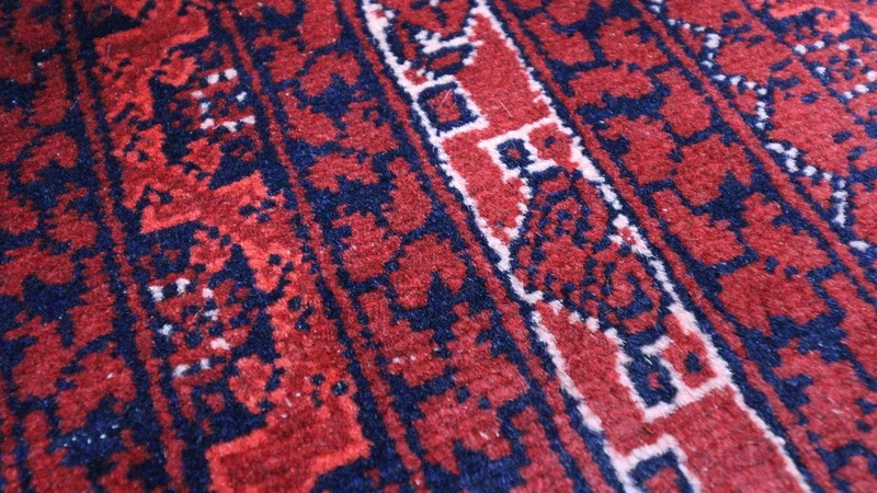Afghan Teppich 144 x 193 cm - dunkelrot