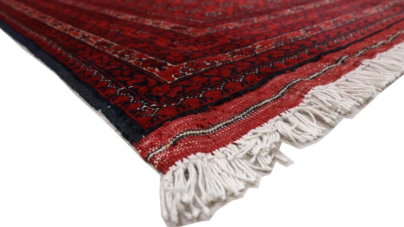 Afghan Teppich 144 x 193 cm - dunkelrot