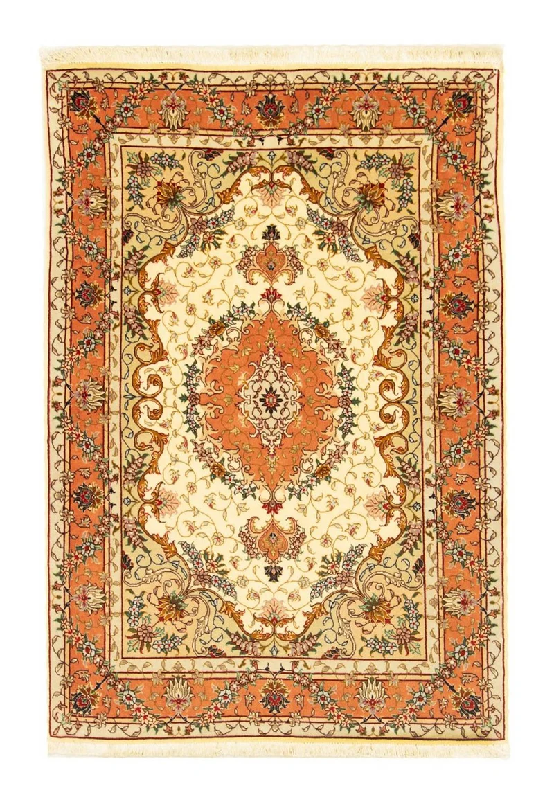 Perserteppich - Täbriz - Royal 101 x 150 cm Teppichbrücke - beige