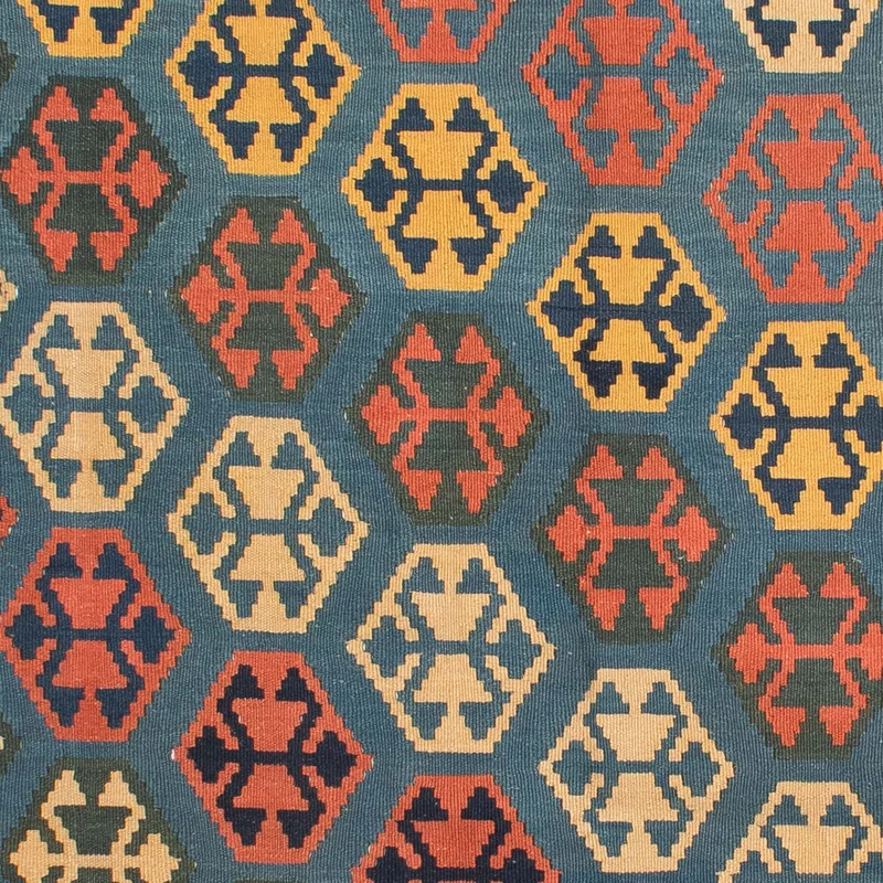 Kelim Teppich - Oriental 198 x 212 cm - blau