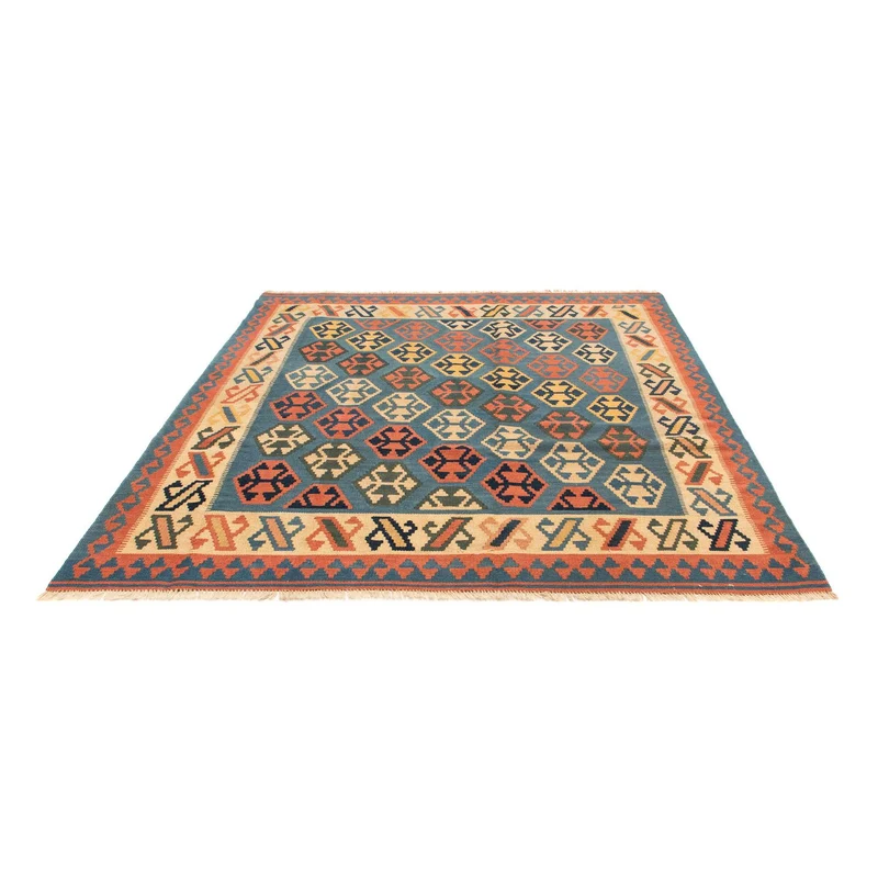 Kelim Teppich - Oriental 198 x 212 cm - blau