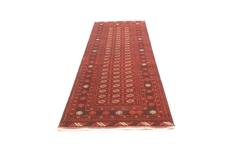 Afghan Teppich - Buchara 84 x 294 cm - dunkelrot