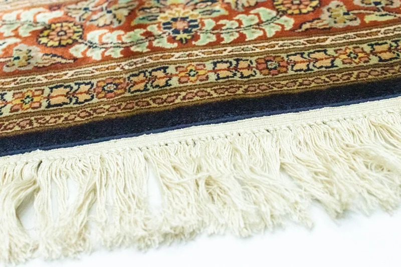 Seidenteppich - Kaschmir Seide sonderform - 125 x 127 cm - blau
