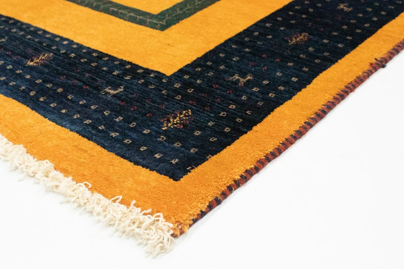 Gabbeh Teppich - Perser 100 x 148 cm - gold