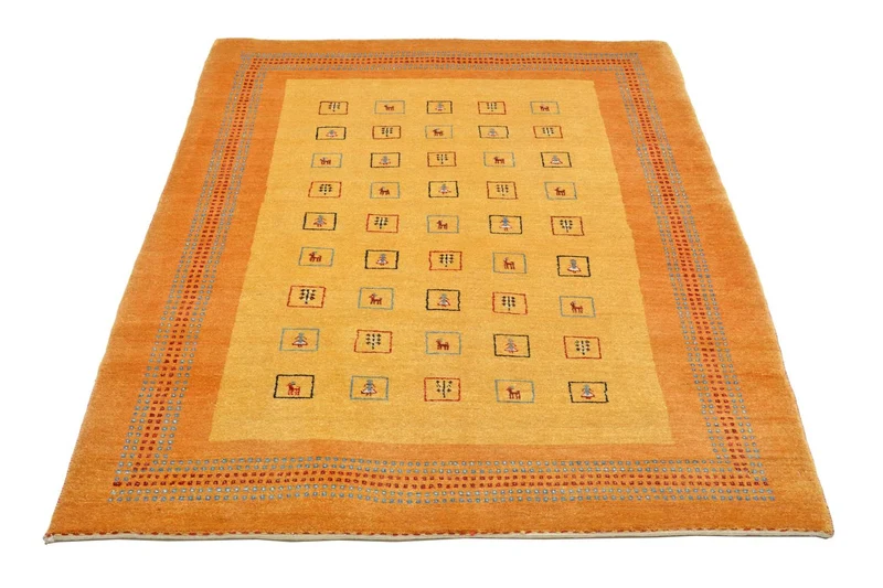 Gabbeh Teppich - Loribaft Perser 114 x 170 cm - gelb