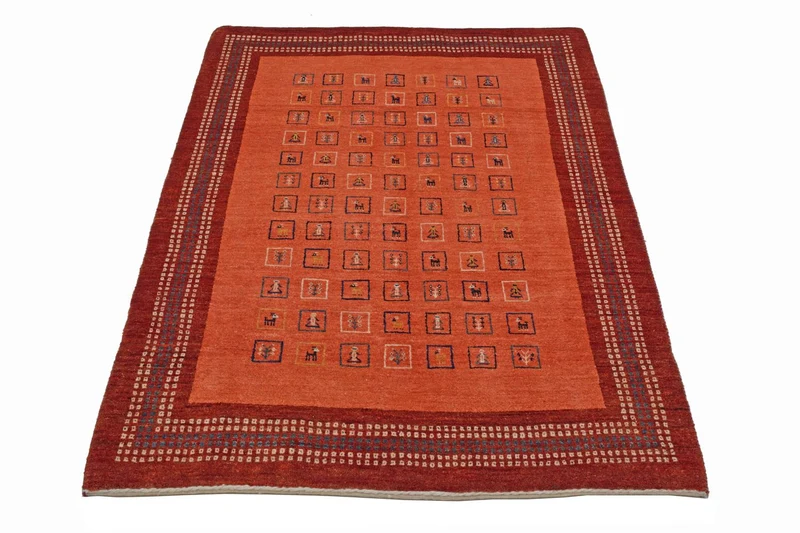 Gabbeh Teppich - Kaschkuli Perser 103 x 149 cm - rot