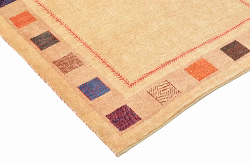 Gabbeh Teppich - Loribaft Perser 104 x 158 cm - gelb