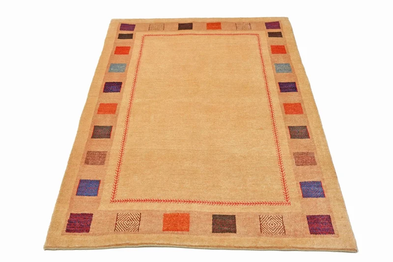 Gabbeh Teppich - Loribaft Perser 104 x 158 cm - gelb