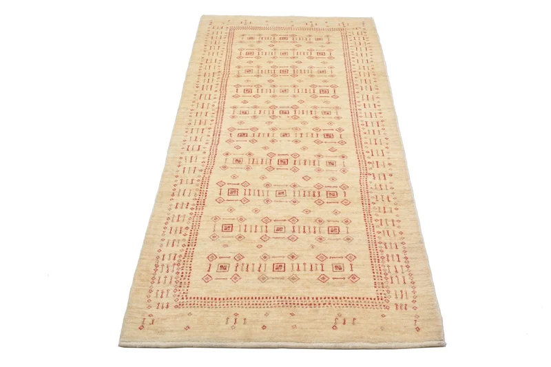 Gabbeh Teppich - Loribaft Perser 85 x 195 cm - beige