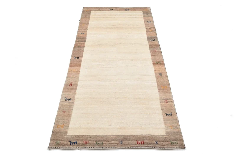 Gabbeh Teppich - Loribaft Perser 87 x 205 cm - sand
