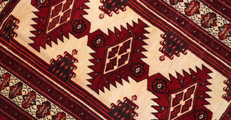 Afghan Teppich 89 x 127 cm - dunkelrot