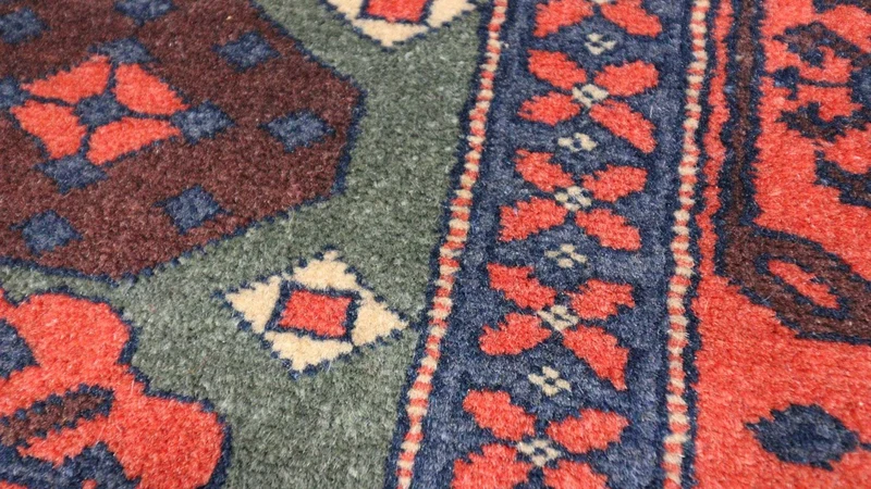 Afghan Teppich 130 x 170 cm - dunkelrot