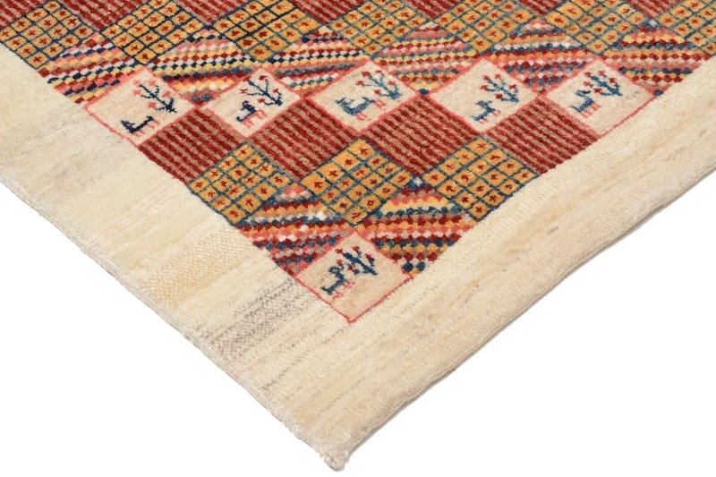 Gabbeh Teppich - Loribaft Perser 101 x 142 cm - rot