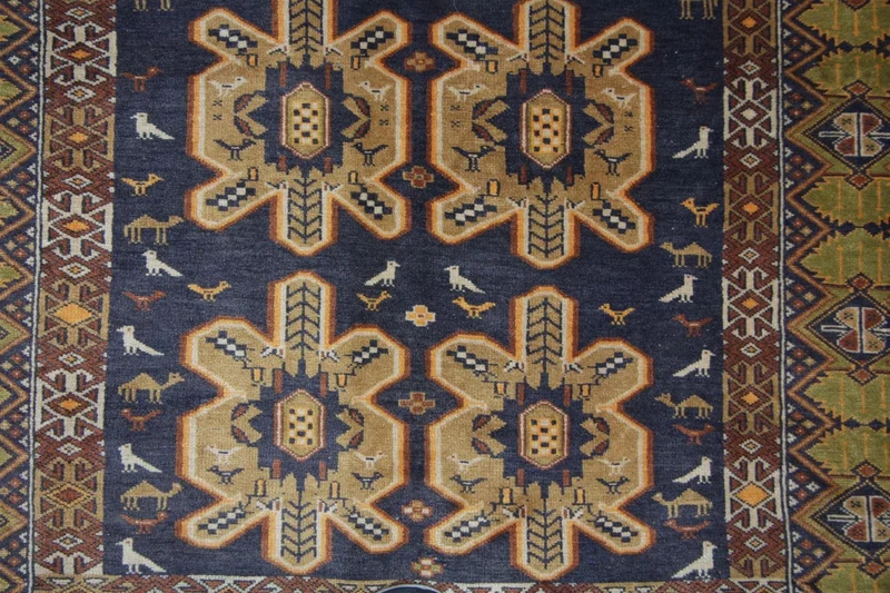 Afghan Teppich 108 x 175 cm - blau