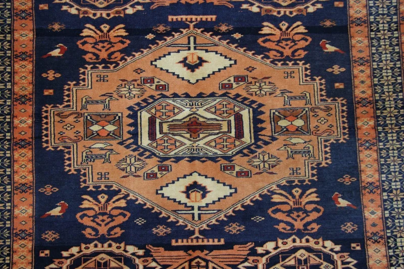 Afghan Teppich 107 x 129 cm - blau