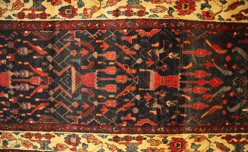 Perserteppich - Nomadic 104 x 410 cm - blau