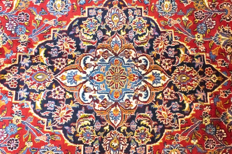 Perserteppich - Keshan 303 x 384 cm - blau