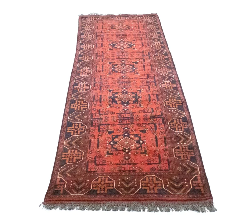 Afghan Teppich - Kunduz 78 x 288 cm - rot