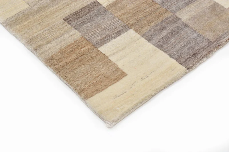 Gabbeh Teppich - Loribaft Perser 122 x 146 cm - hellbraun