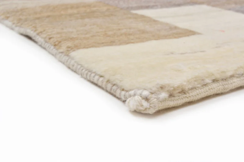 Gabbeh Teppich - Loribaft Perser 122 x 146 cm - hellbraun