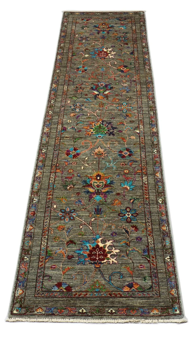 Ziegler Teppich 82 x 315 cm - olivgrün