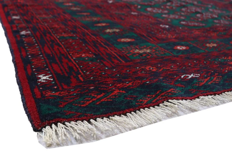 Afghan Teppich 124 x 189 cm - dunkelrot