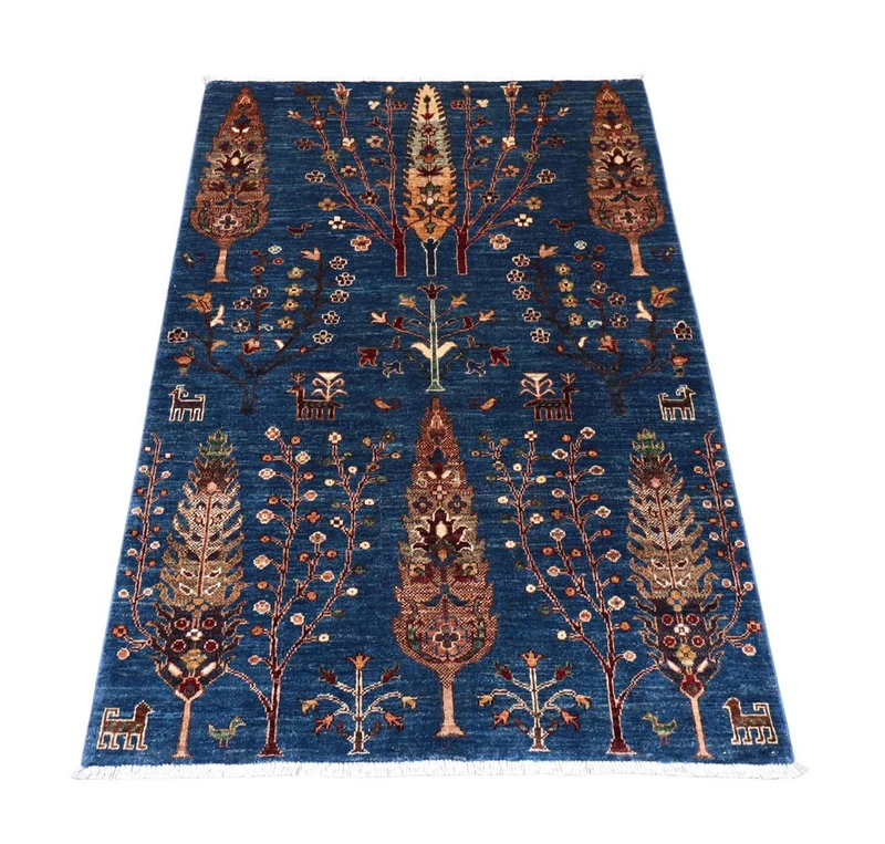 Ziegler Teppich 106 x 152 cm - dunkelblau