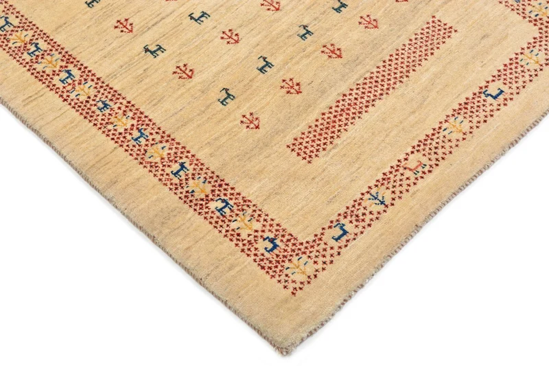 Gabbeh Teppich - Loribaft Perser 84 x 113 cm - beige