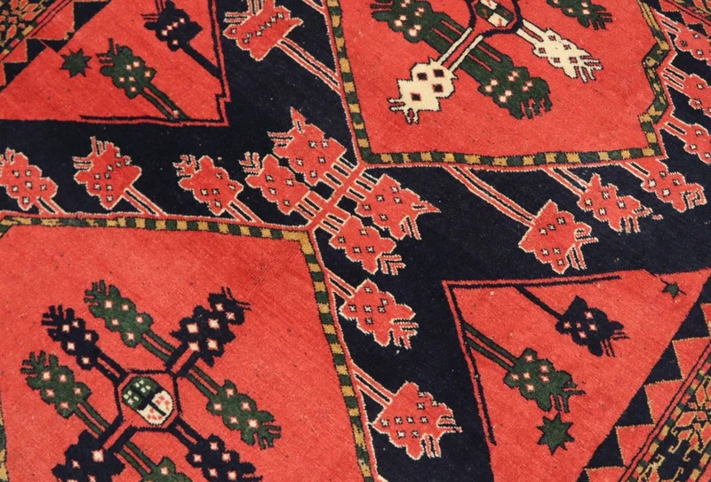 Afghan Teppich 126 x 154 cm - rot