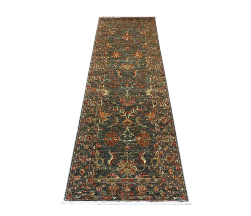 Ziegler Teppich 81 x 262 cm - olivgrün