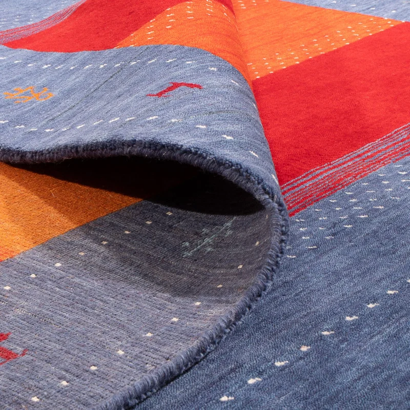 Gabbeh Teppich - Loribaft Softy - 170 x 240 cm - blau