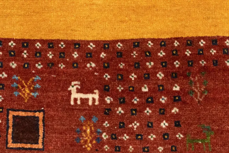 Gabbeh Teppich - Perser 110 x 150 cm - gold