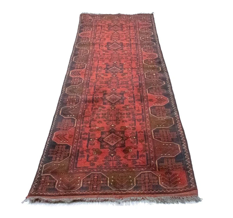 Afghan Teppich - Kunduz 75 x 295 cm - rot