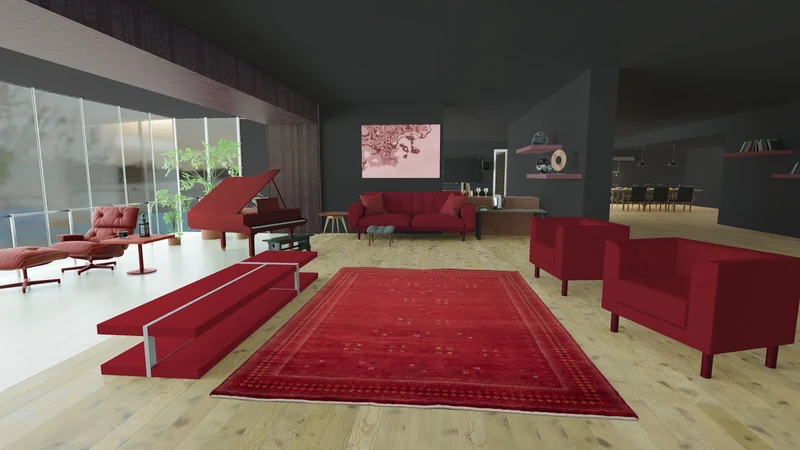 Gabbeh Teppich - Loribaft Indus 200 x 250 cm - rot