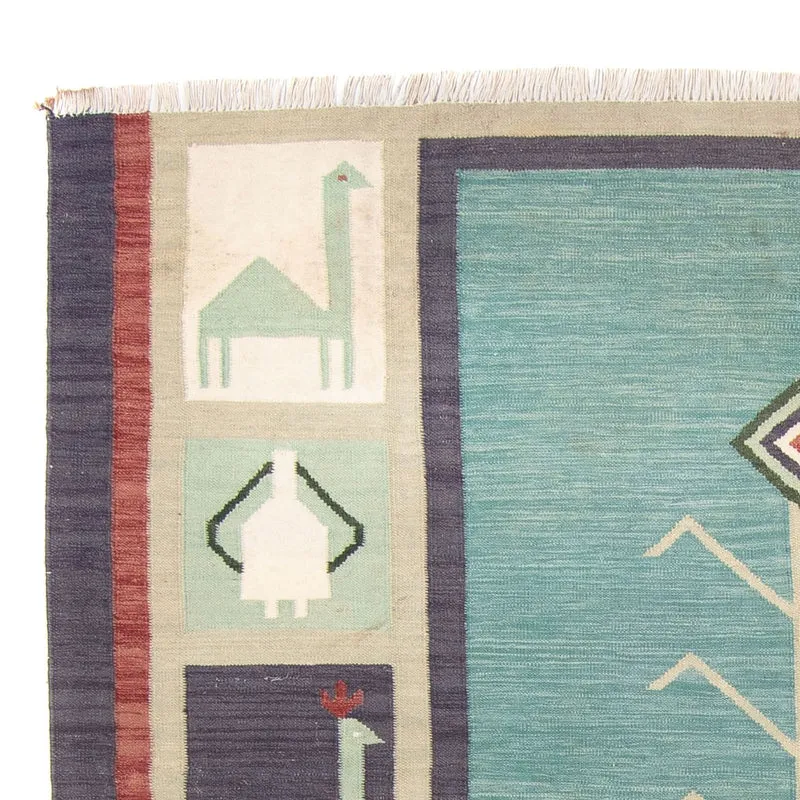 Kelim Teppich - Trendy - 200 x 240 cm - hellblau