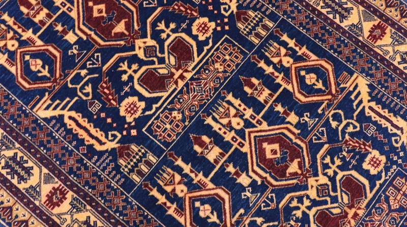Afghan Teppich 95 x 144 cm - dunkelblau