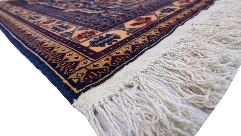 Afghan Teppich 95 x 144 cm - dunkelblau