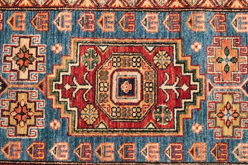 Ziegler Teppich - Kazak 79 x 212 cm - hellblau