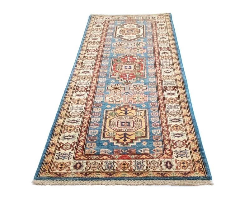 Ziegler Teppich - Kazak 79 x 212 cm - hellblau