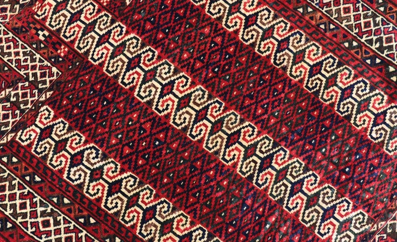 Belutsch Teppich 95 x 116 cm - dunkelrot