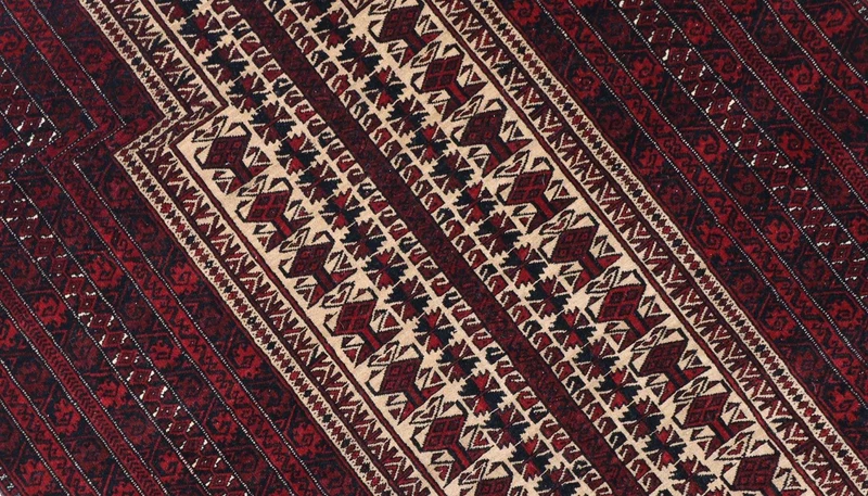 Afghan Teppich 95 x 150 cm - dunkelrot