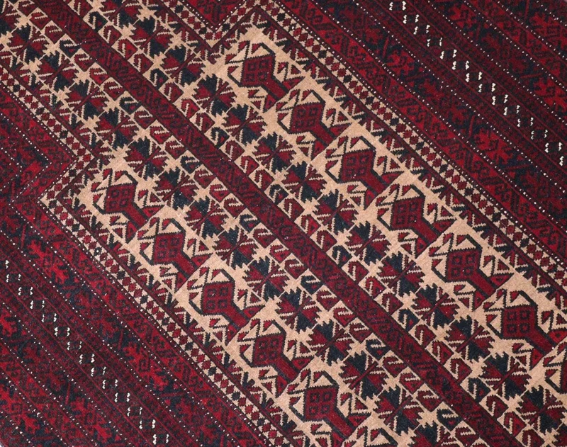 Afghan Teppich 95 x 150 cm - dunkelrot