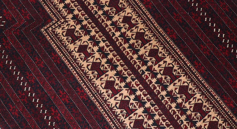 Afghan Teppich 95 x 150 cm - dunkelrot
