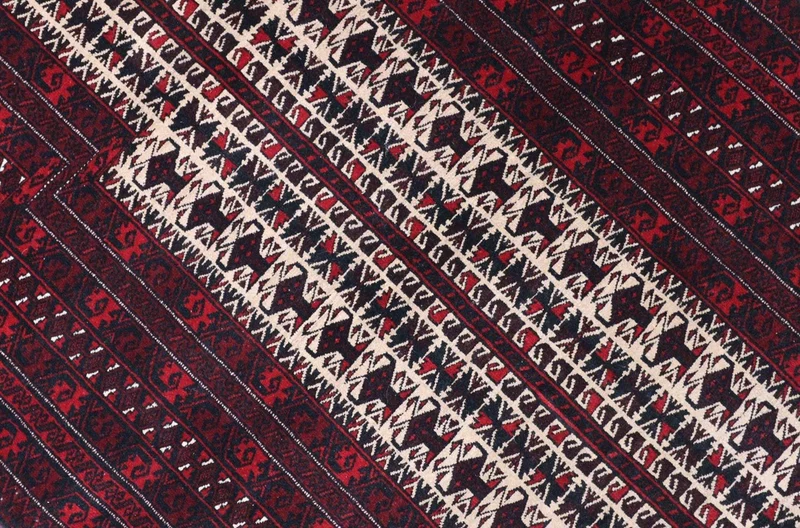 Afghan Teppich 95 x 150 cm - dunkelrot