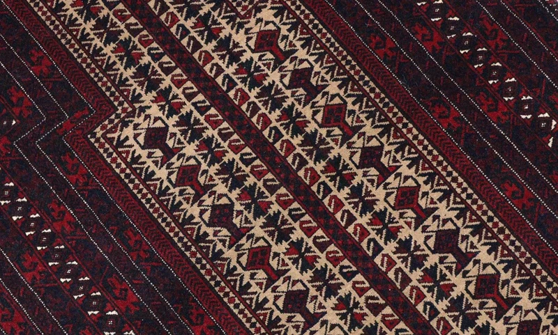 Afghan Teppich 80 x 120 cm - dunkelrot